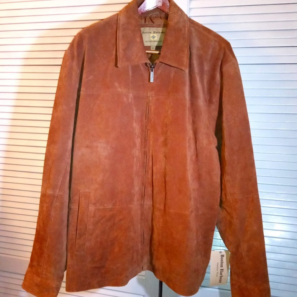 NWT Boston Harbour Outdoorwear Suede Leather Men's Coat L